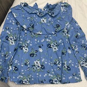 Janie and Jack Blue Floral Kids Blouse